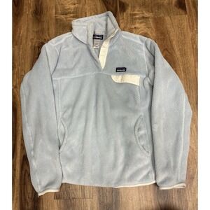 Patagonia Jacket Women's Medium Fleece Re-Tool Snap-T Fleece Pullover Light Blue